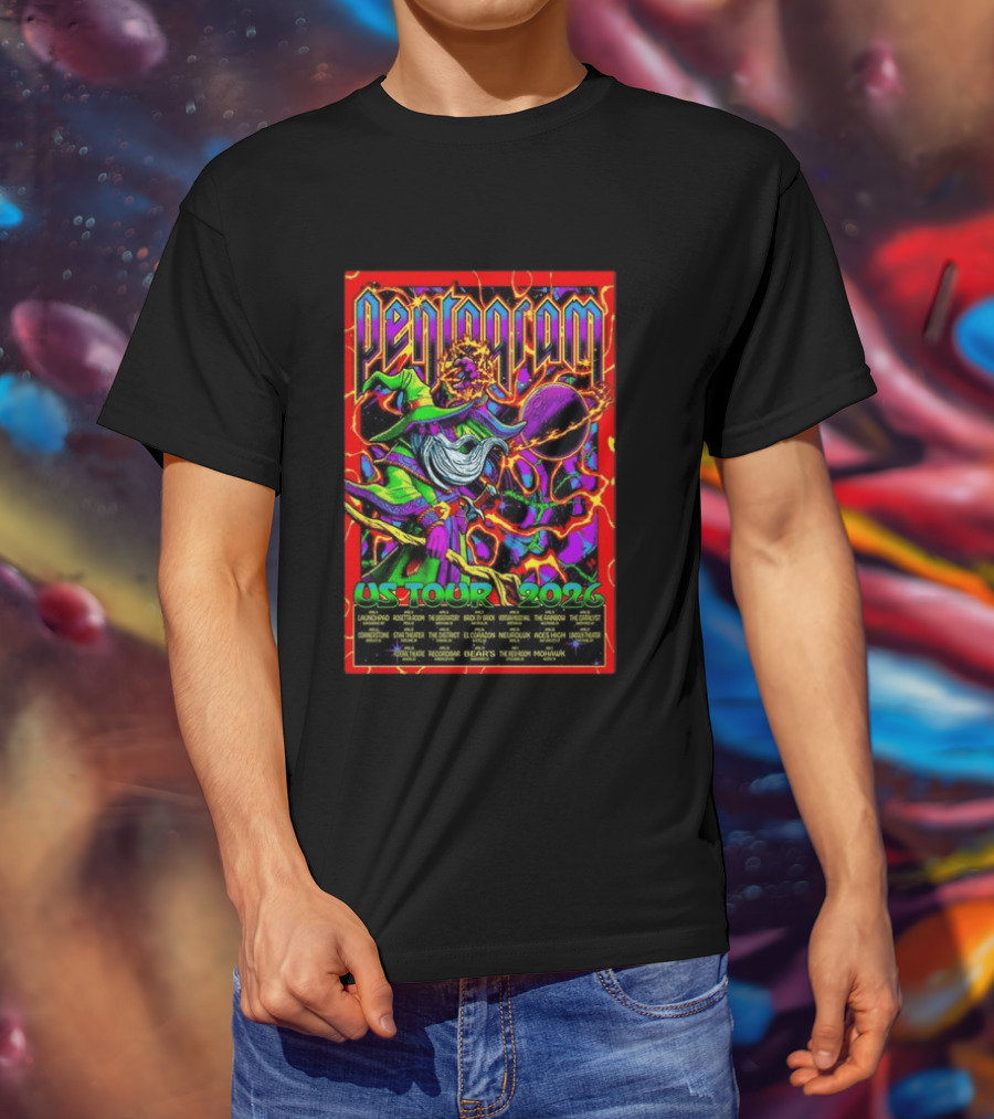 Pentagram US Tour 2026 Psychedelic Wizard T-Shirt