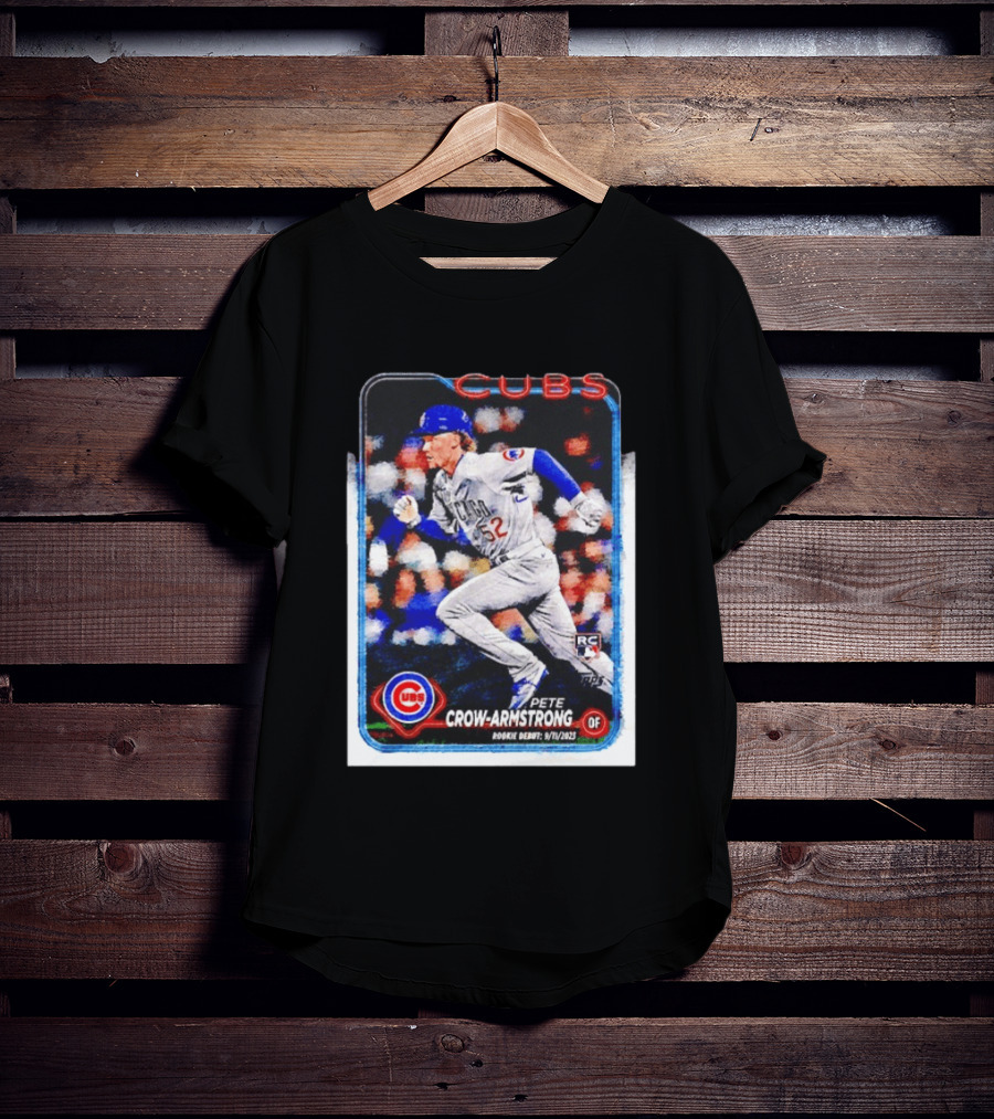 Pete Crow Armstrong Chicago Cubs Rookie Debut 9/11/2023 Topps Baseball Card T-Shirt