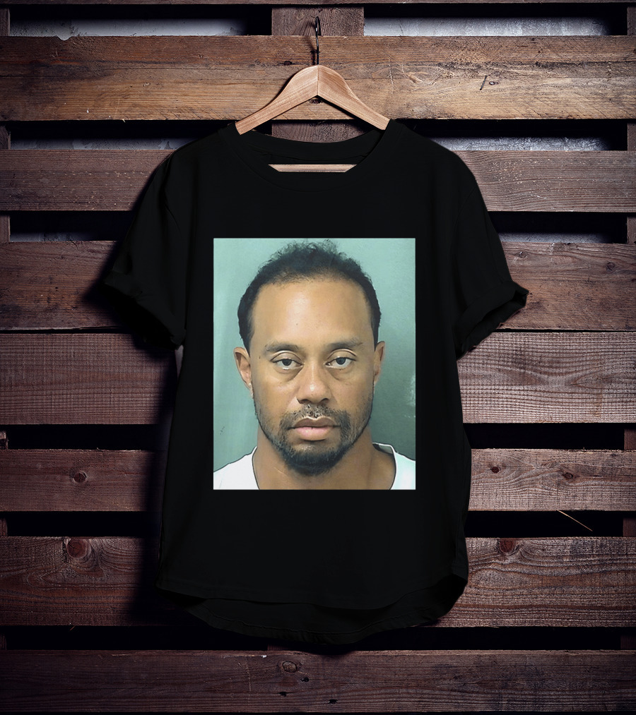 Tiger Woods Shot Palm Beach County Booking Photo T-Shirt