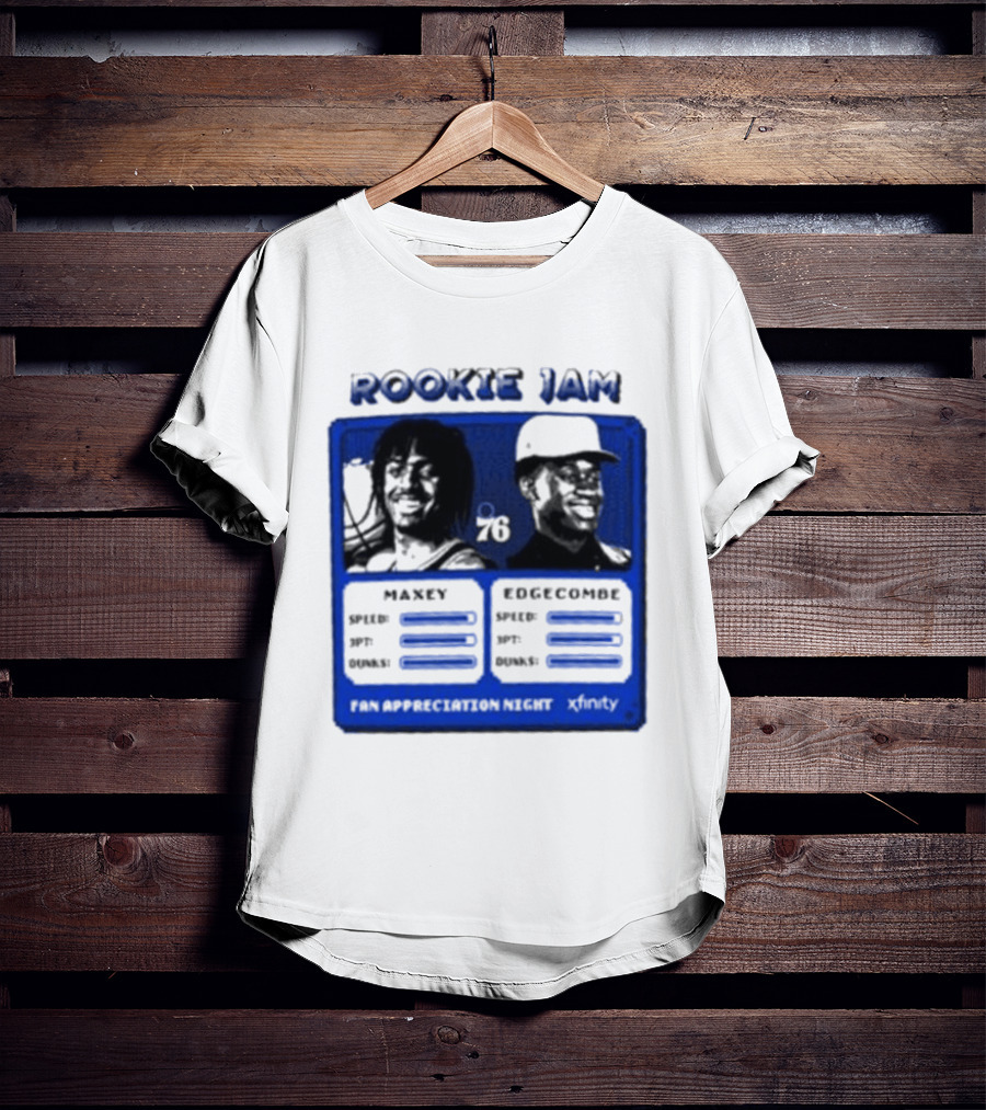 Rookie Jam Philadelphia 76ers Maxey Edgecombe Stats Display T-Shirt