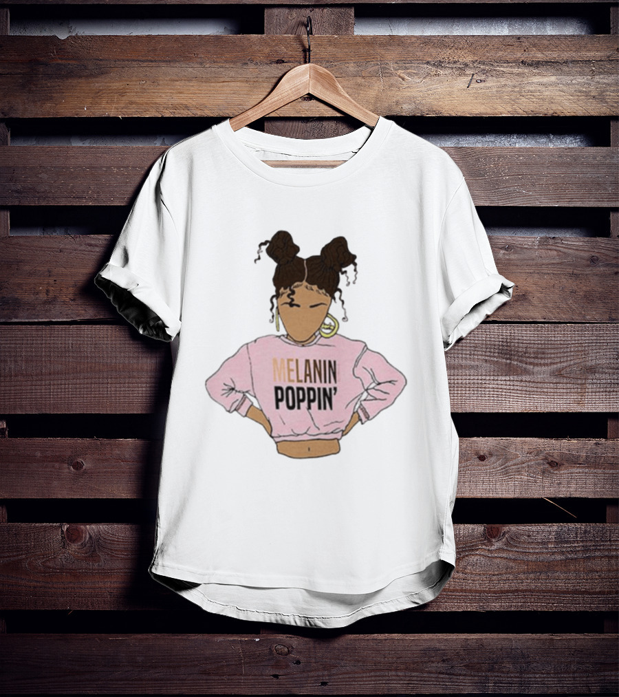 2BUNZ Melanin Poppin Pink Swea Afro Hair Trendy T-Shirt