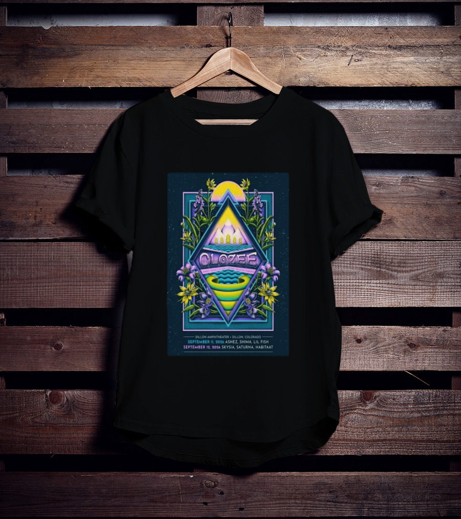 Clozee Dillon Amphitheater September 11 12 2026 Ashez Shima Lil Fish Skysia Saturna Habitaat T-Shirt