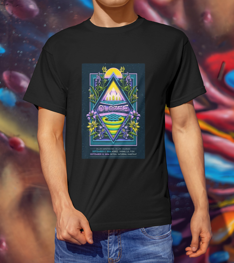 Clozee Dillon Amphitheater September 11 12 2026 Ashez Shima Lil Fish Skysia Saturna Habitaat T-Shirt