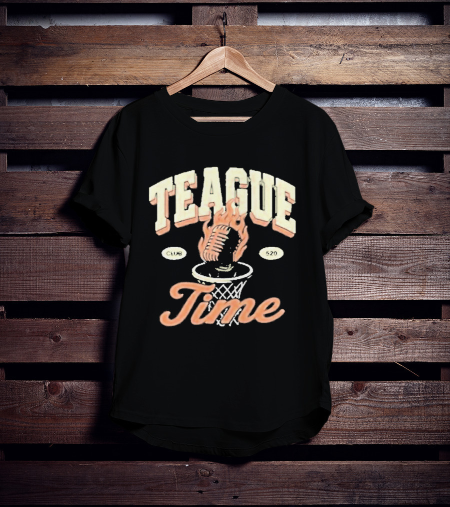 Teague Time Basketball Flaming Ball Hoop Club 520 T-Shirt