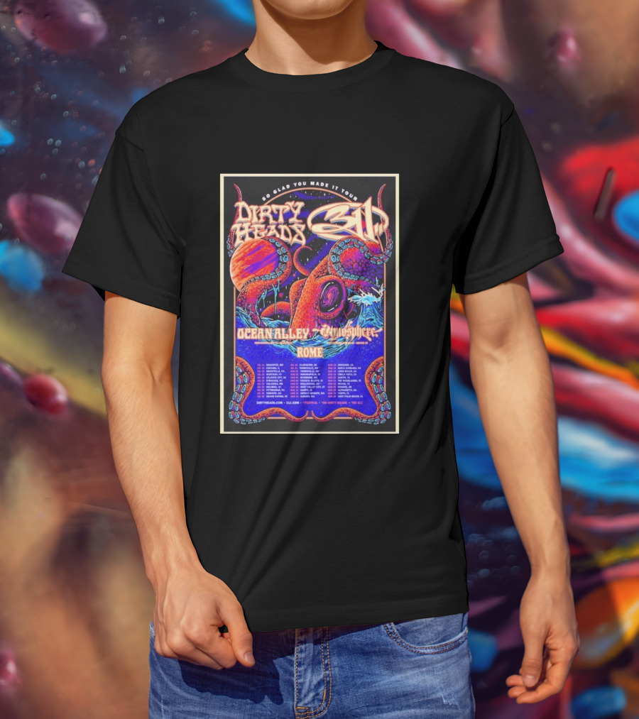 Dirty Heads 311 So Glad You Made It Tour July 12 2026 Chicago IL Ocean Alley Atmosphere Rome T-Shirt