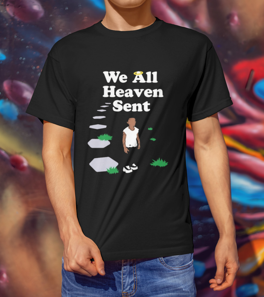 We All Heaven Sent White Halo Pathway And Figure T-Shirt