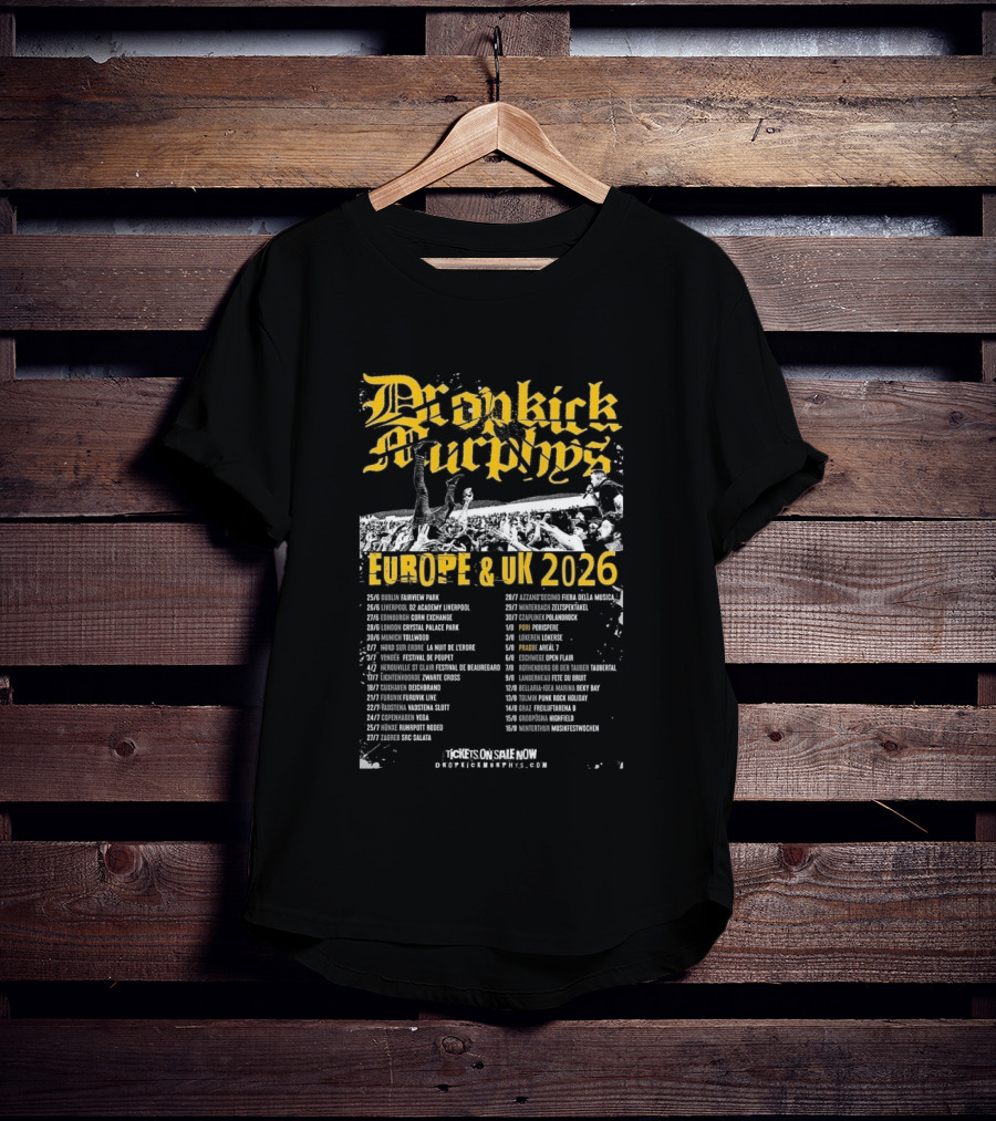 Dropkick Murphys Europe And UK 2026 Tour Dates And Venues T-Shirt
