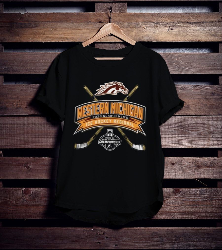 Western Michigan Broncos 2026 NCAA DI Men's Ice Hockey Regional Championship Competition T-Shirt