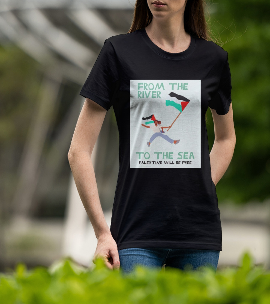From The River To The Sea Palestine Will Be Free Flag Person Holding Child T-Shirt