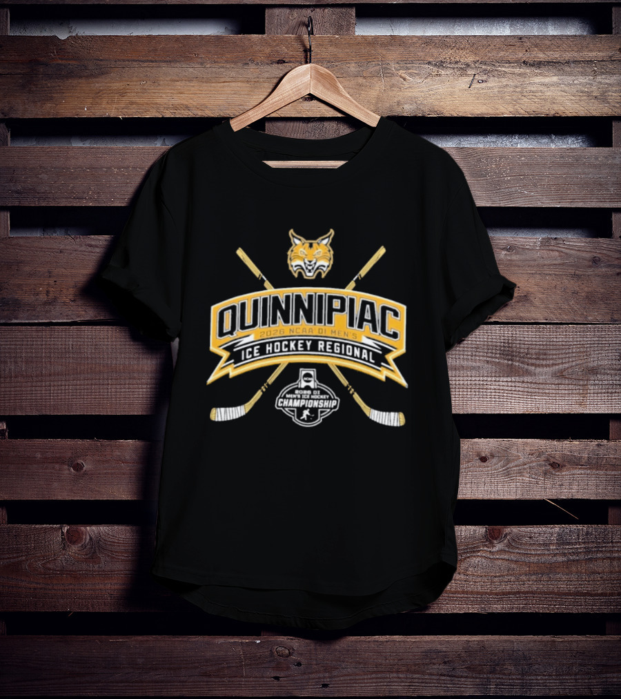 Quinnipiac Bobcats 2026 NCAA DI Men's Ice Hockey Regional Championship T-Shirt