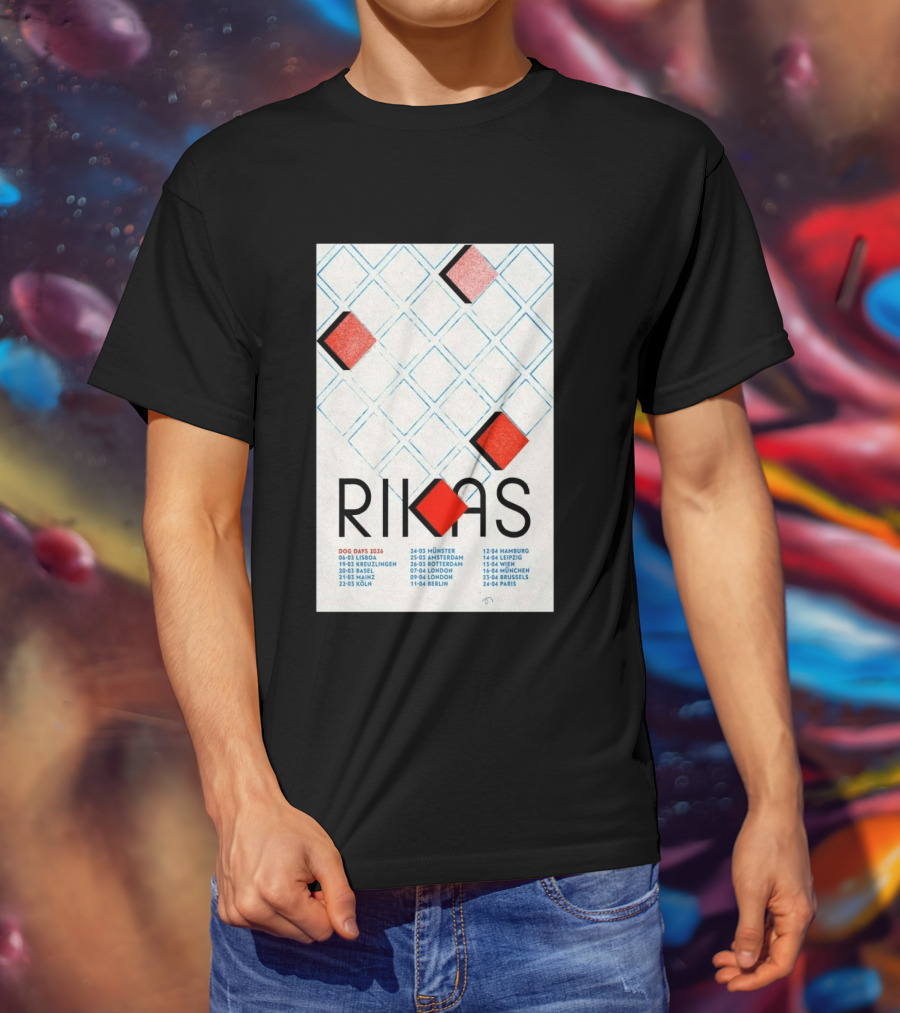 Rikas Dog Days Tour 2026 Lisbon Kreuzlingen Basel Mainz Koln Munster Amsterdam Rotterdam London Berlin Hamburg Leipzig Wien Munchen Brussels Paris T-Shirt