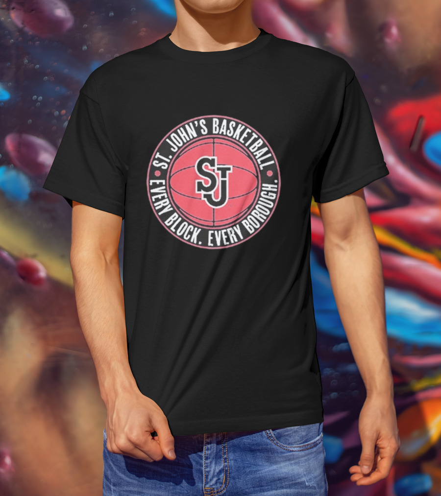 St. John's Basketball SJ Every Block Every Borough T-Shirt