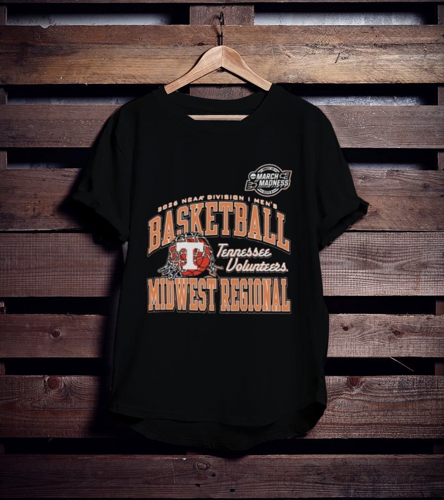 2026 NCAA Division I Men's Basketball Tennessee Volunteers Midwest Regional T-Shirt