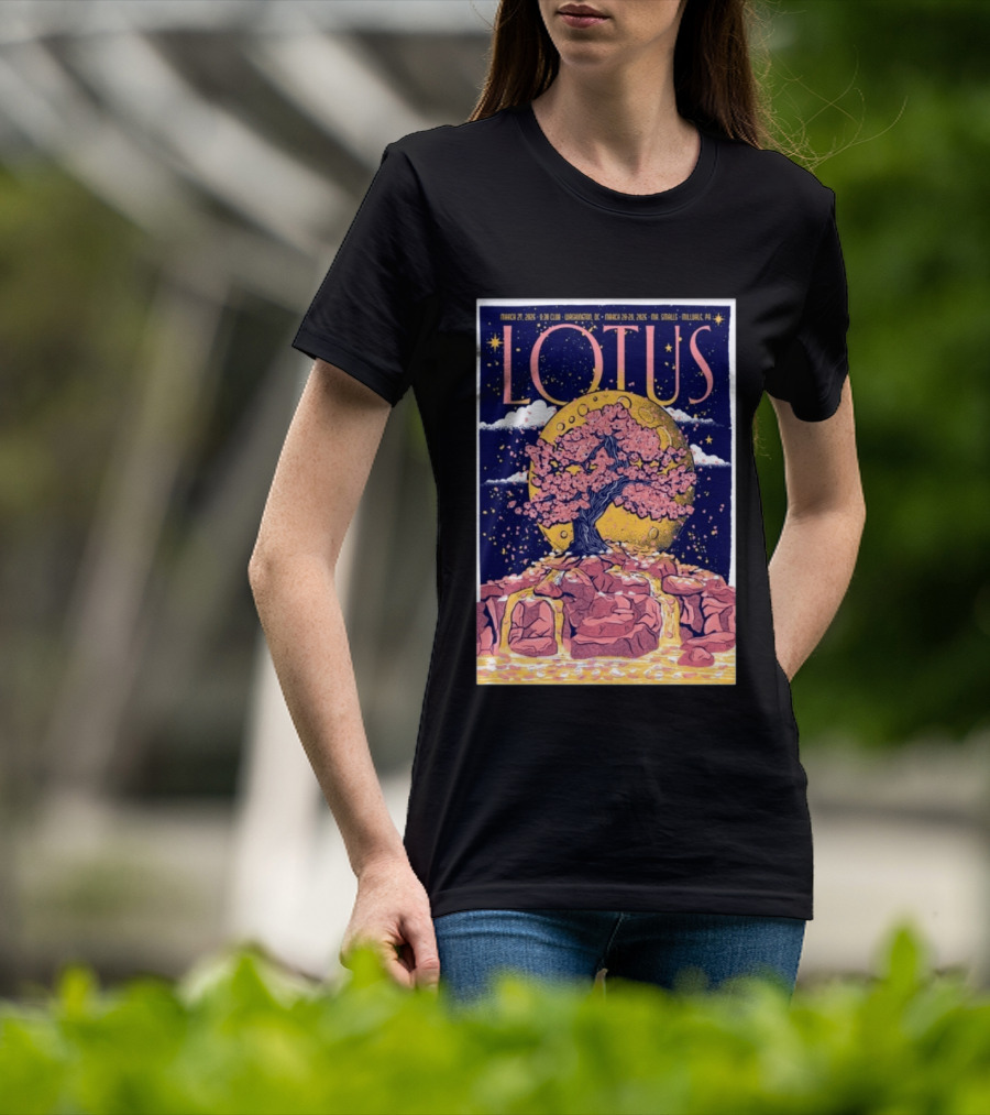 Lotus March 27 2026 Washington DC 930 Club Cherry Blossom Moon Tour T-Shirt