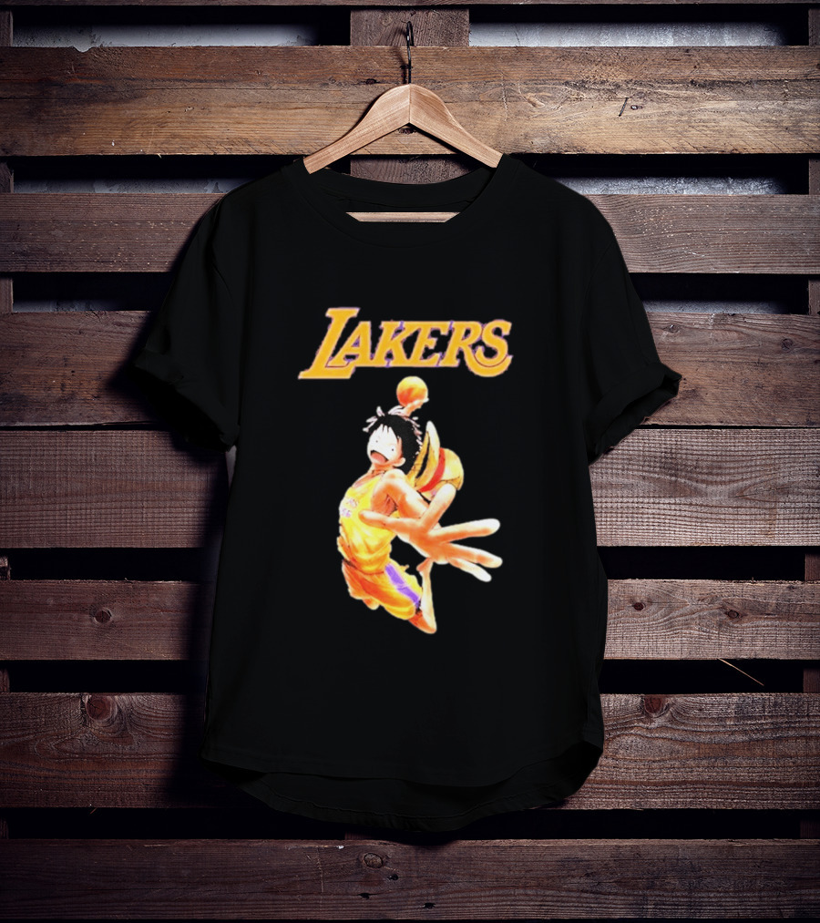 One Piece Luffy Basketball Lakers Crossover Collaboration T-Shirt