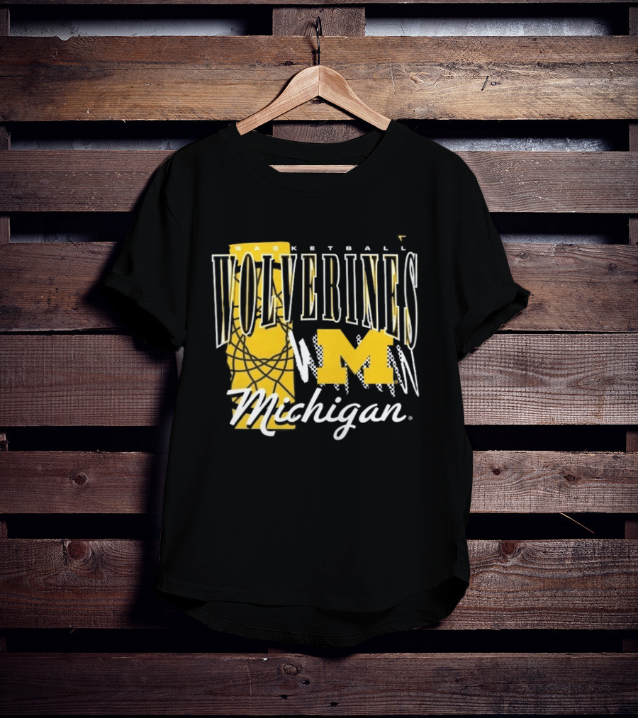 Michigan Wolverines Basketball M Logo March Madness Fan Gear T-Shirt