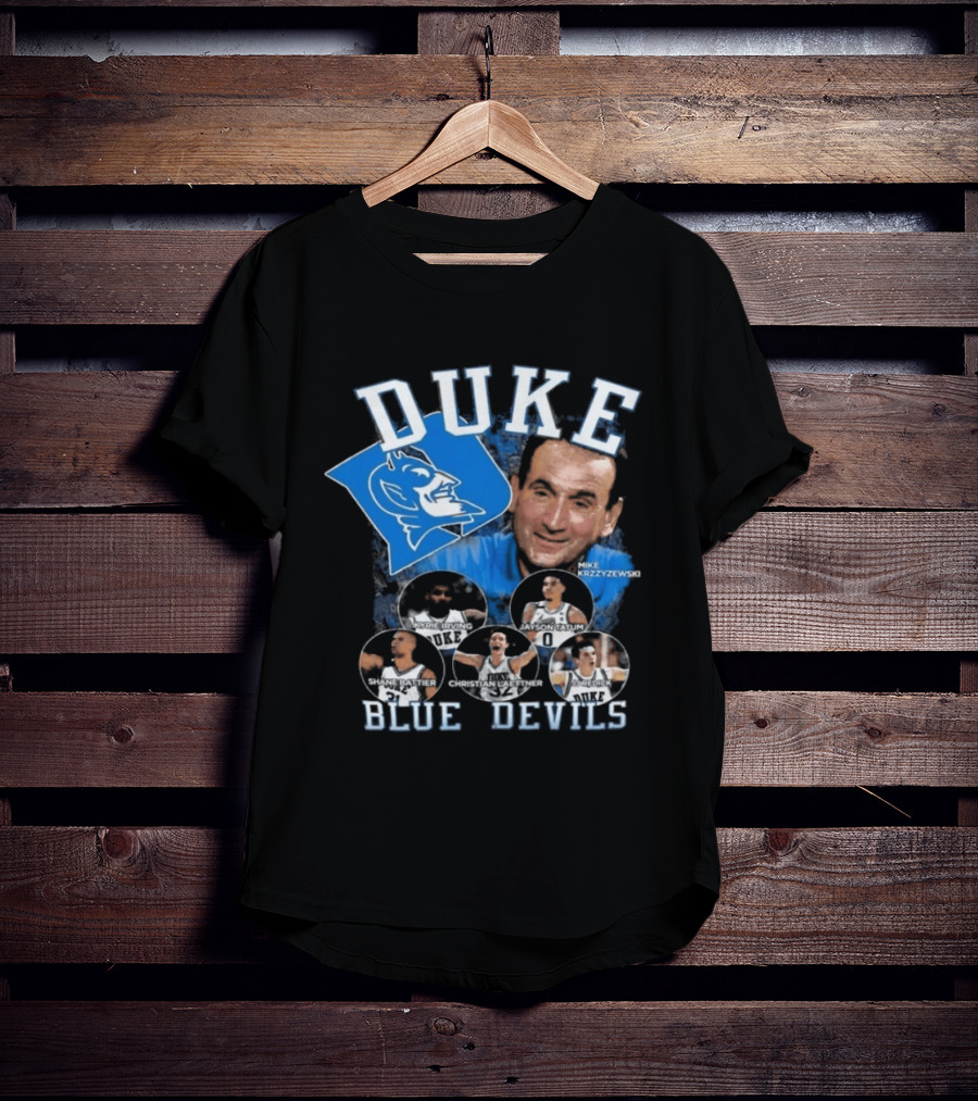 Duke Blue Devils Coach Krzyzewski Celebration Tommy McBuckets T-Shirt