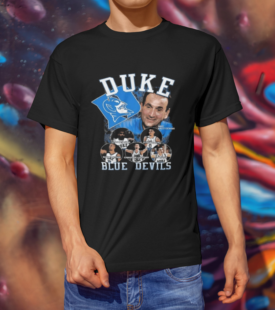 Duke Blue Devils Coach Krzyzewski Celebration Tommy McBuckets T-Shirt