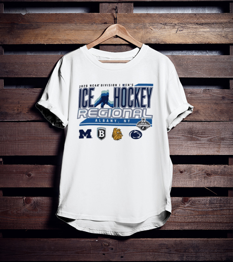 2026 NCAA Division I Men's Ice Hockey Regional Albany NY Team Logos T-Shirt
