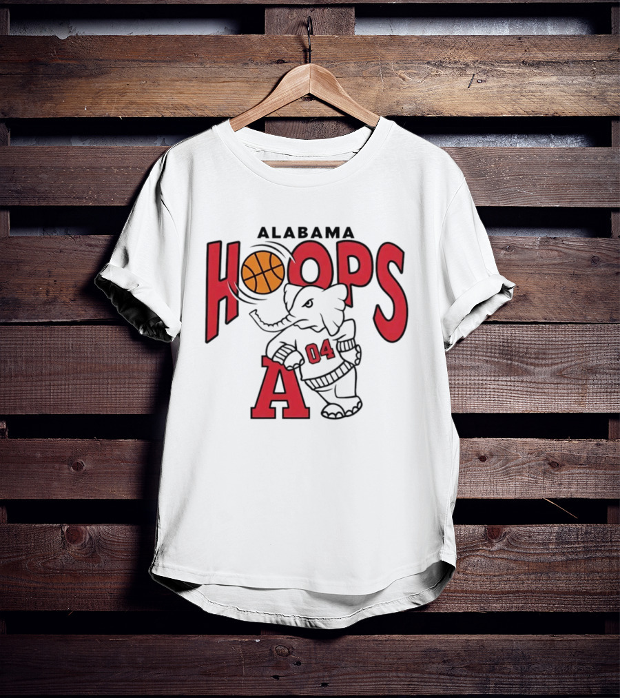 Alabama Hoops Basketball Elephant 04 Sports Team T-Shirt