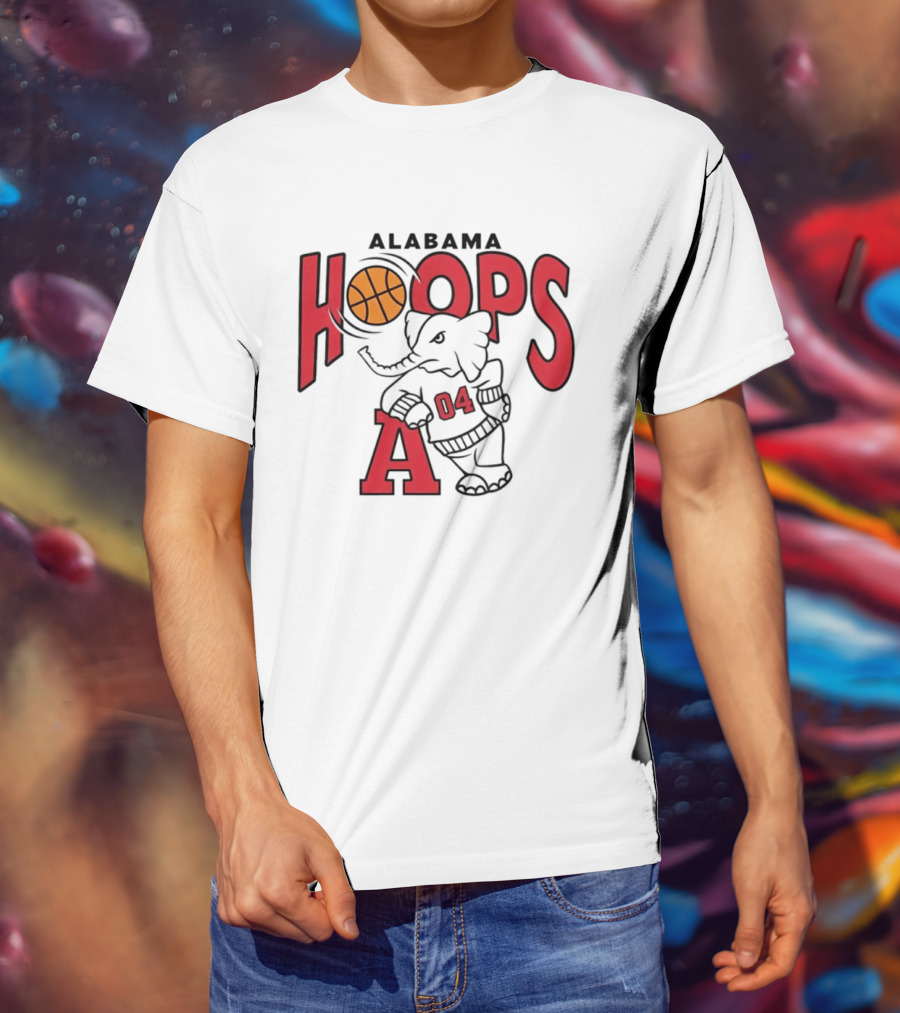 Alabama Hoops Basketball Elephant 04 Sports Team T-Shirt