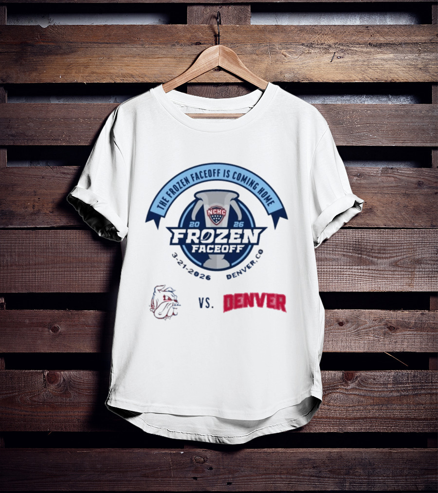 NCHC Frozen Faceoff 2026 Denver Vs Minnesota Duluth Hockey Matchup March 21 T-Shirt