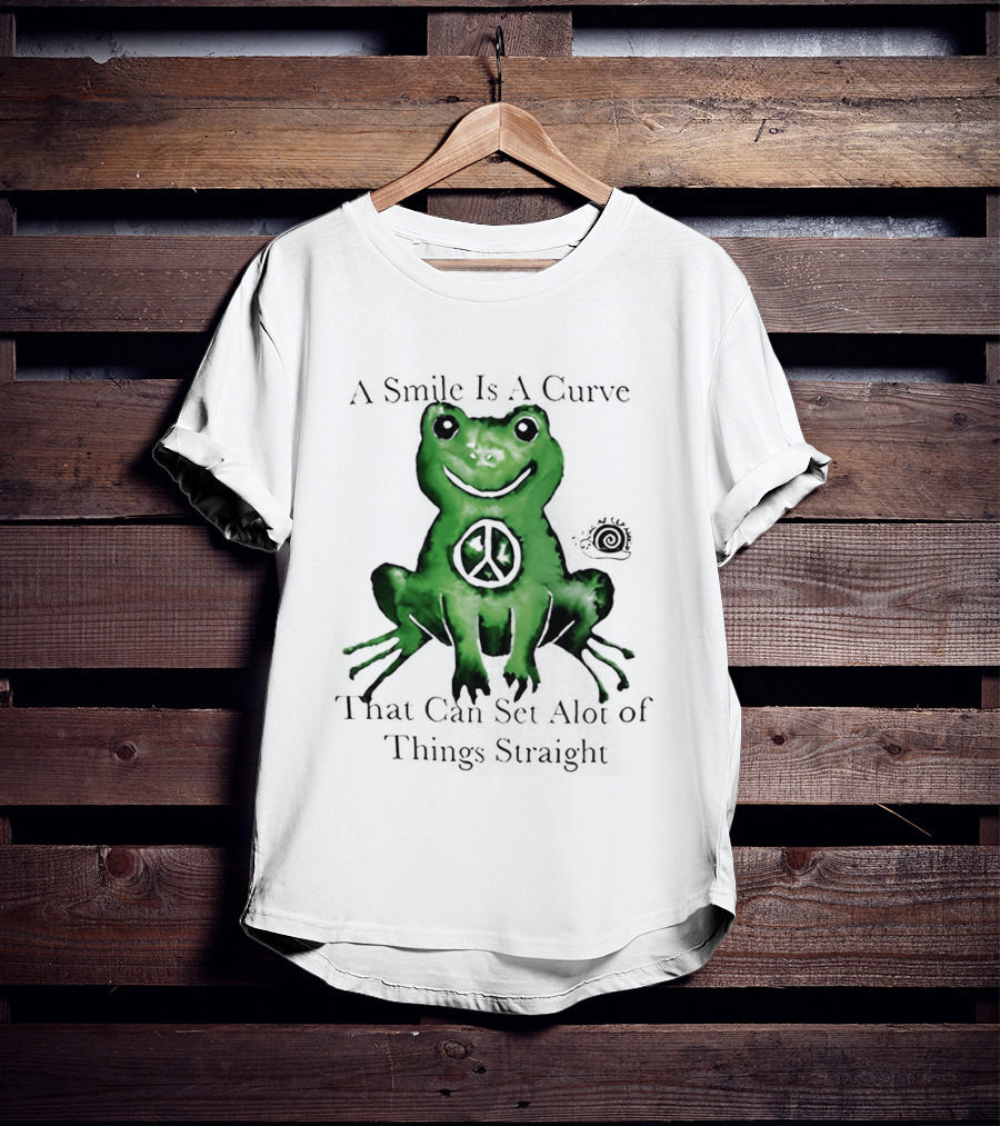 A Smile Is A Curve Peace Symbol On Frog That Can Set A Lot Of Things Straight T-Shirt