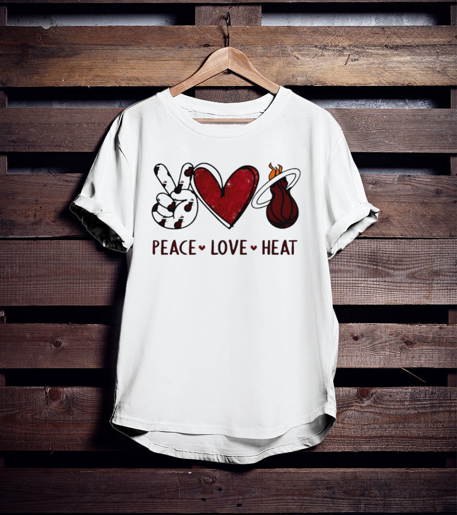 Peace Love Miami Heat Basketball Team Fandom T-Shirt
