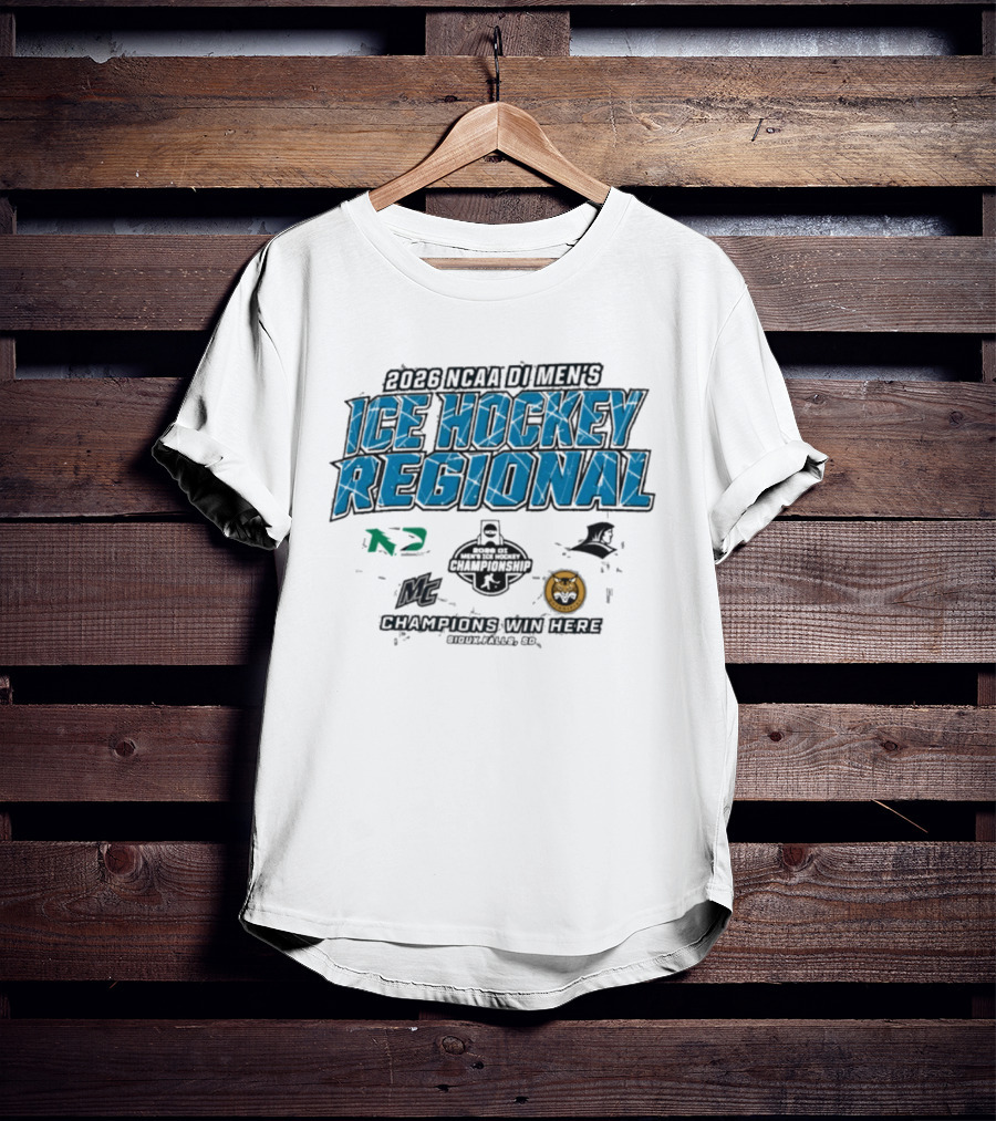 2026 NCAA DI Men's Ice Hockey Regional Championship Sioux Falls Champions Win Here T-Shirt