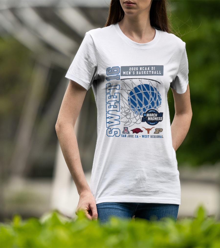 Sweet 16 March Madness 2026 NCAA DI Men's Basketball Tournament San Jose CA West Regional T-Shirt
