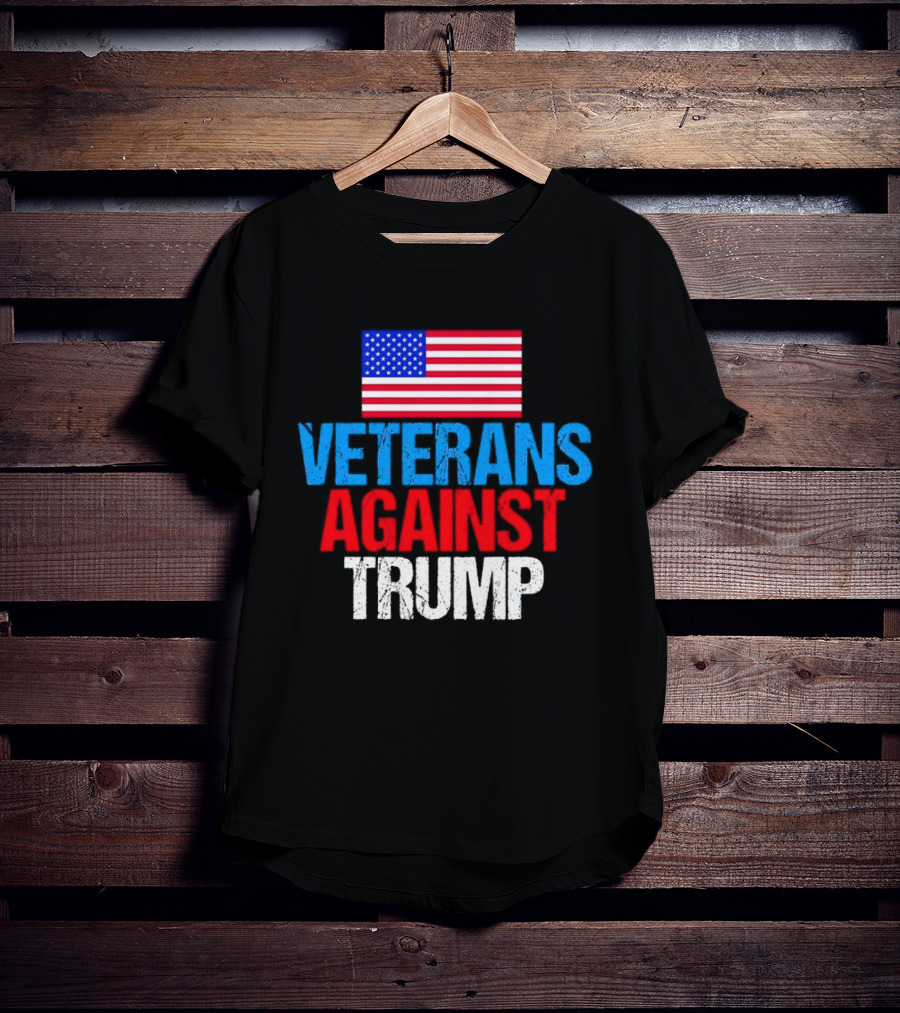 American Flag Veterans Against Trump T-Shirt