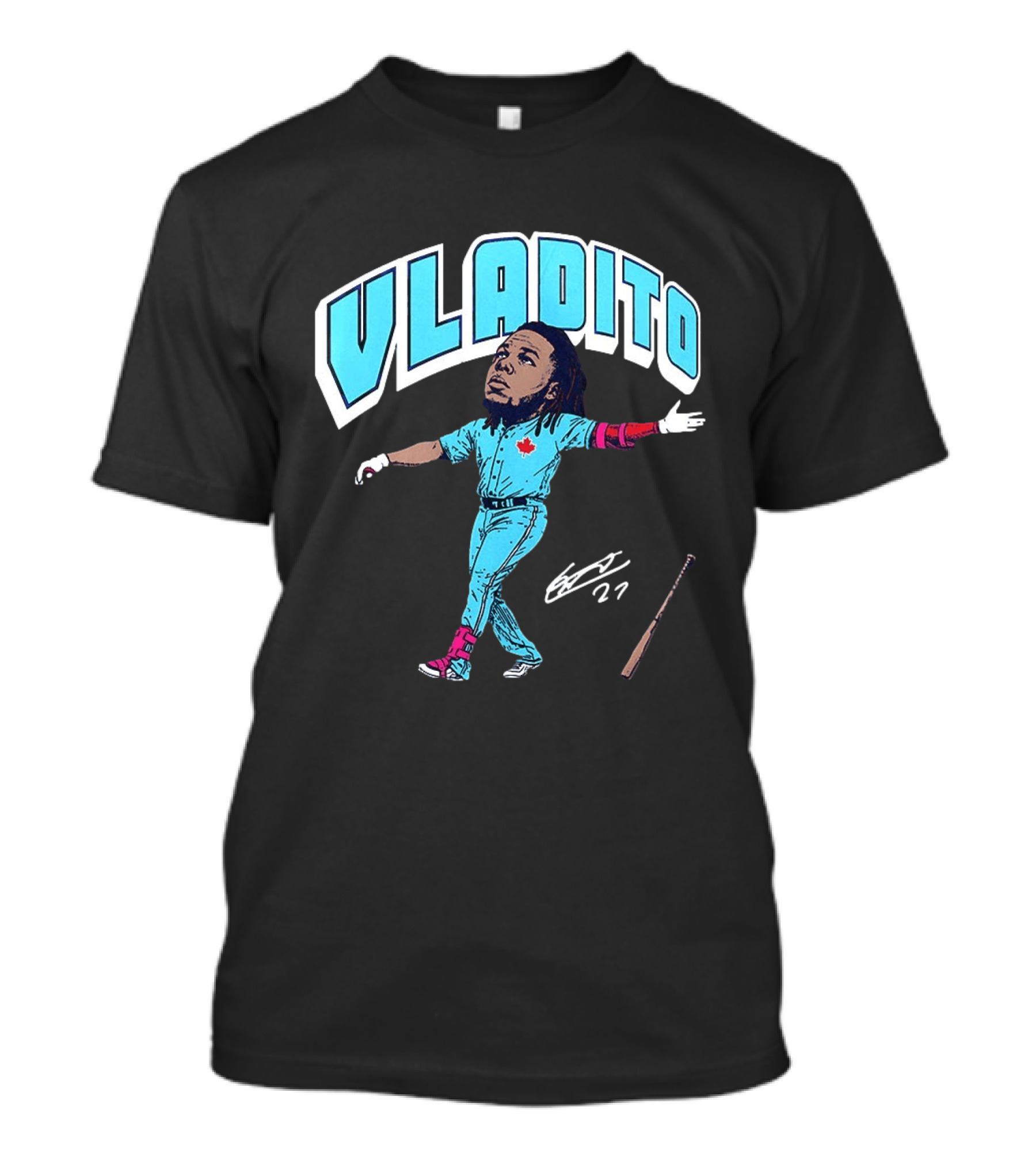 Vladito Vladimir Guerrero Jr. Toronto Blue Jays Caricature Baseball Card 27 T-Shirt