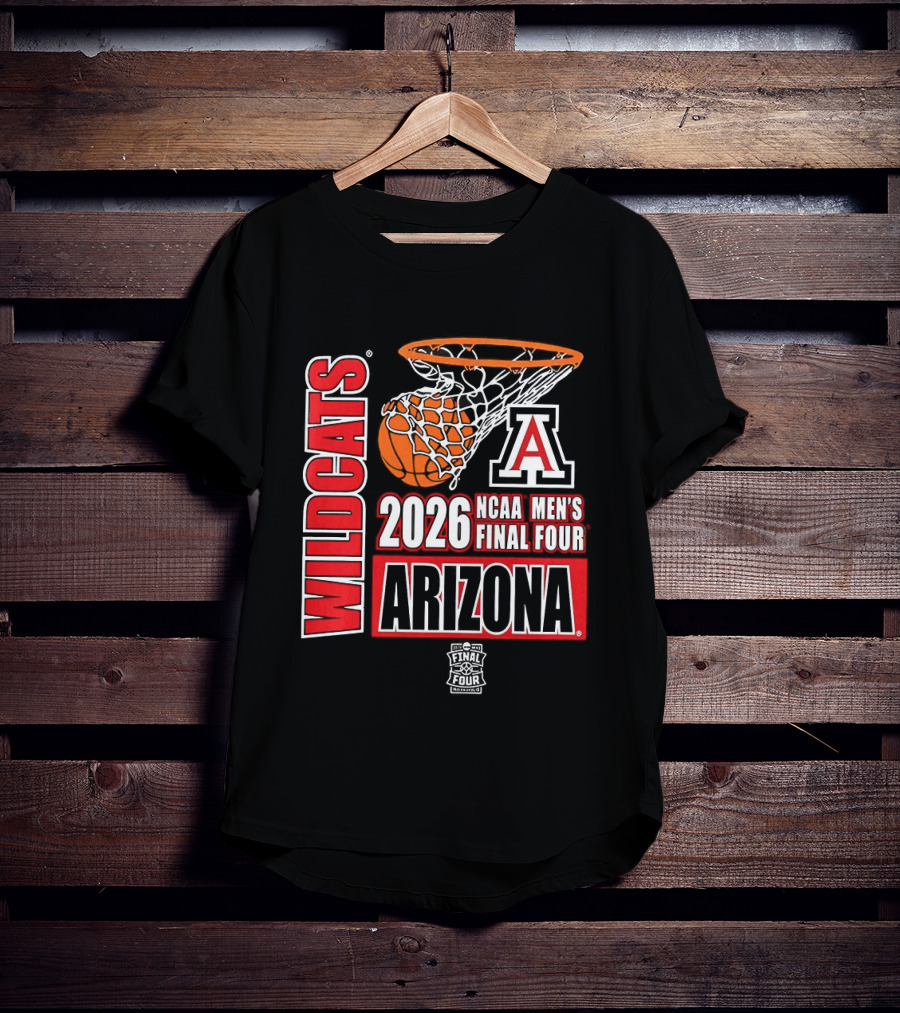 NCAA Men's Final Four 2026 Arizona Wildcats Basketball Nothing But Net T-Shirt