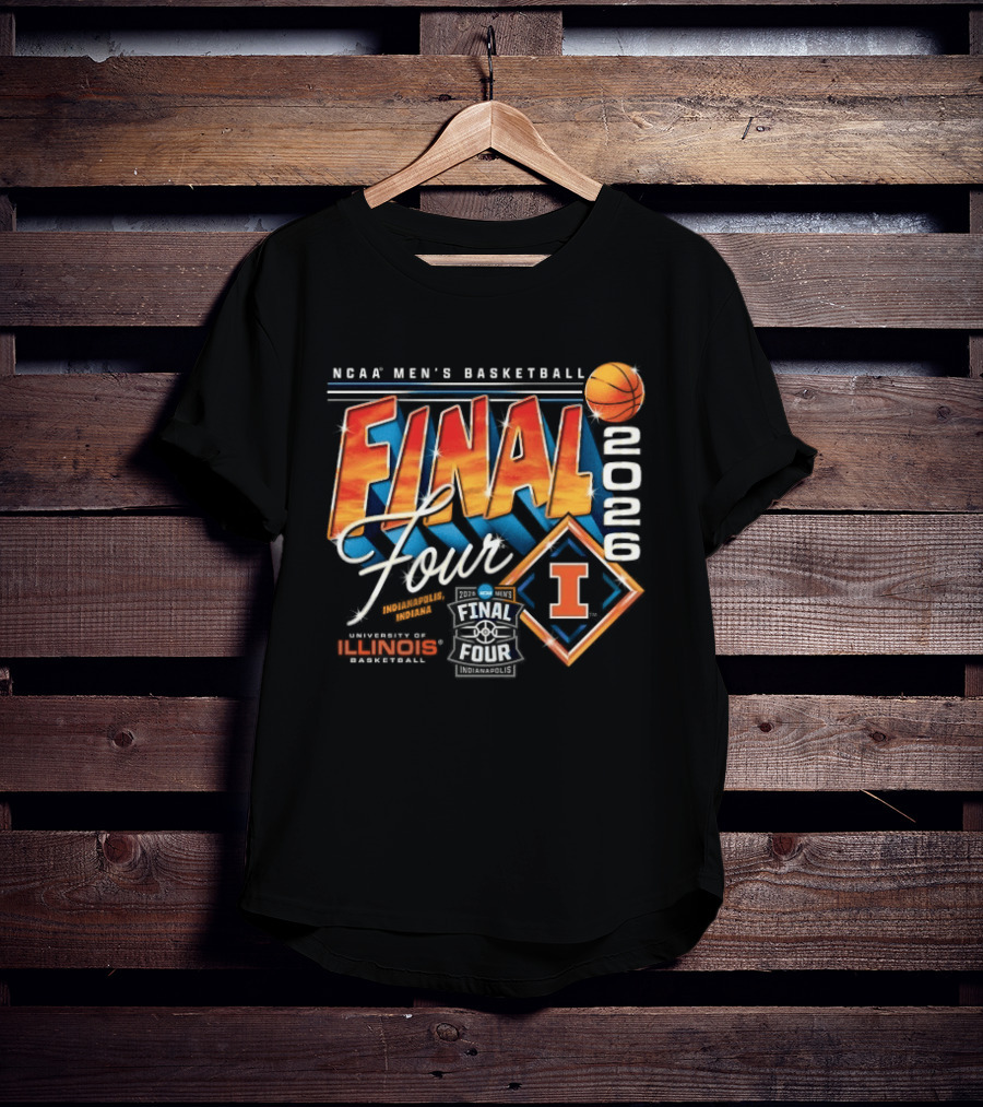 NCAA Men's Basketball Final Four 2026 Illinois Championship Hoops T-Shirt