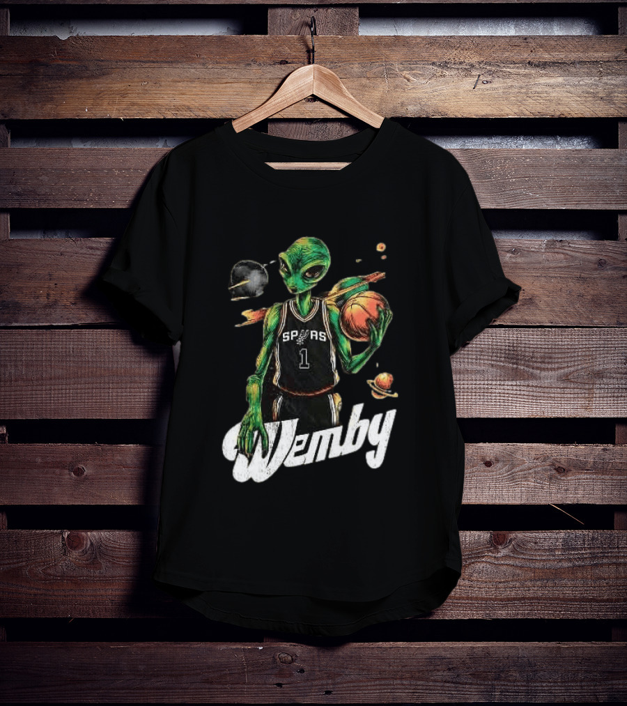 Alien Wemby Victor Wembanyama Spurs NBA 2025 Basketball Star T-Shirt