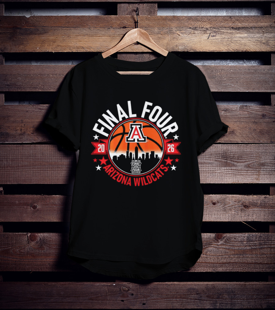 Arizona Wildcats 2026 Final Four Basketball Skyline T-Shirt
