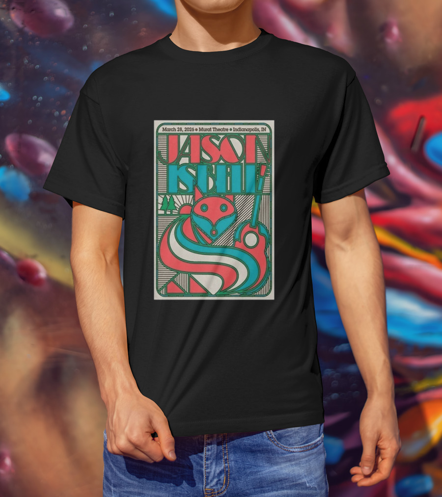 March 28 2026 Jason Isbell Murat Theatre Indianapolis Fox Guitar T-Shirt