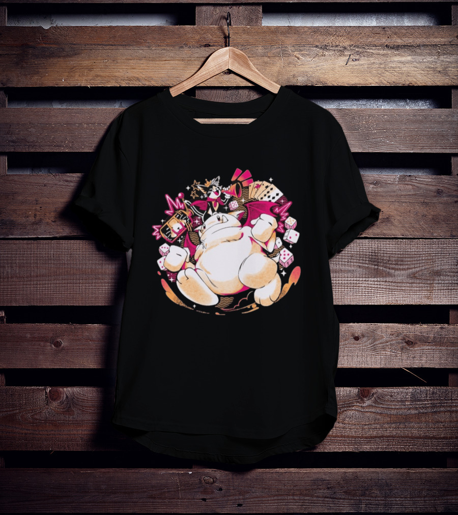 Fortune Favors The Cait Pop Culture Magical Creature With Cards Dice And Mystical T-Shirt