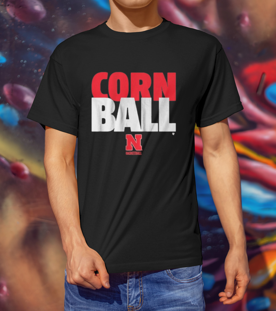 Nebraska Cornhuskers Corn Ball Basketball T-Shirt