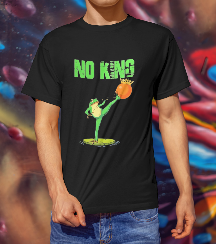 No Kings Portland Frog Kick Out Orange Protest T-Shirt