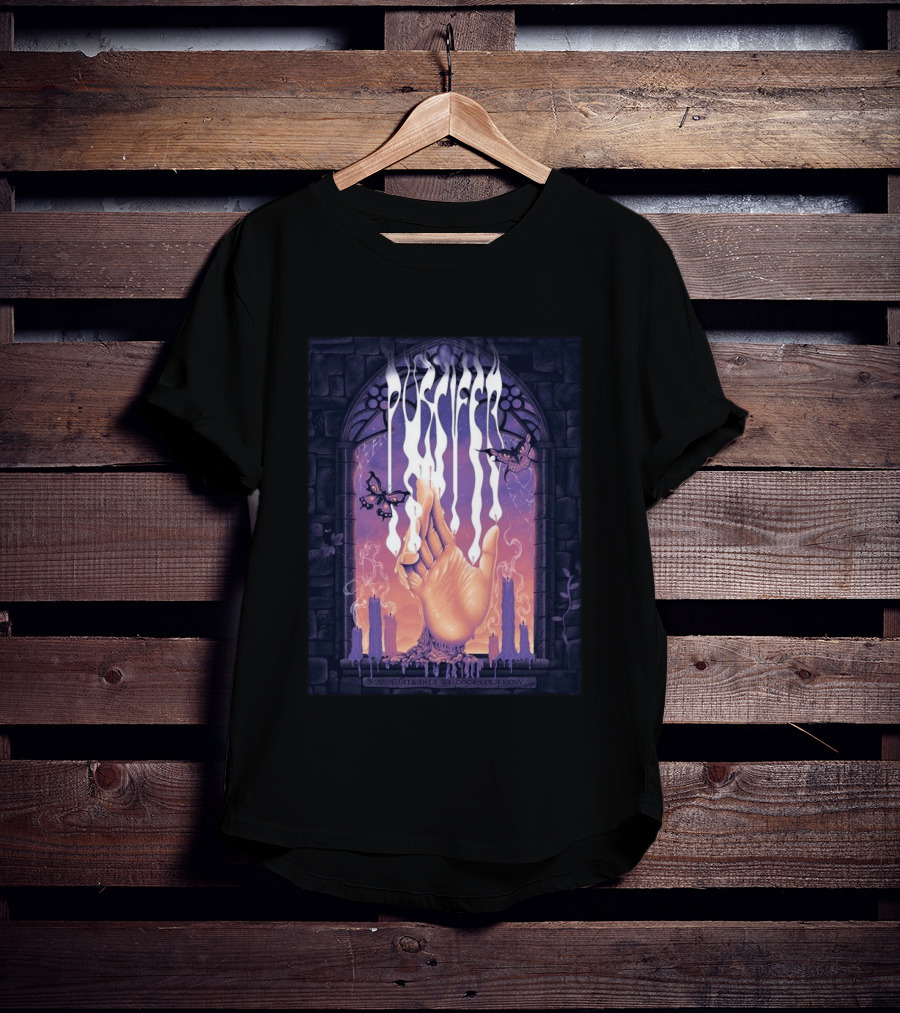 Puscifer Atlanta Georgia 2026 Concert With Hand Symbol And Butterflies At Coca Cola Roxy On March 28 2026 T-Shirt