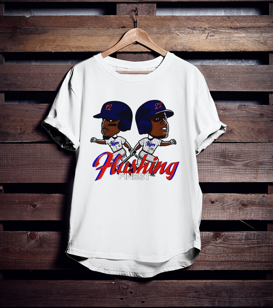 Juan Soto Vs Francisco Lindor Flushing Finest New York Mets Baseball Caricature T-Shirt