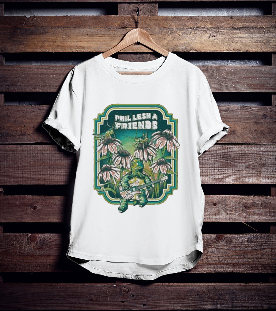 Phil Lesh And Friends Turtle Playing Guitar Among Flowers Butterfly T-Shirt