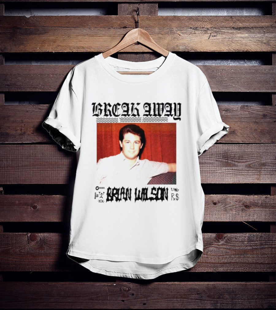 BREAK AWAY BRIAN WILSON Photo Portrait Striped T-Shirt