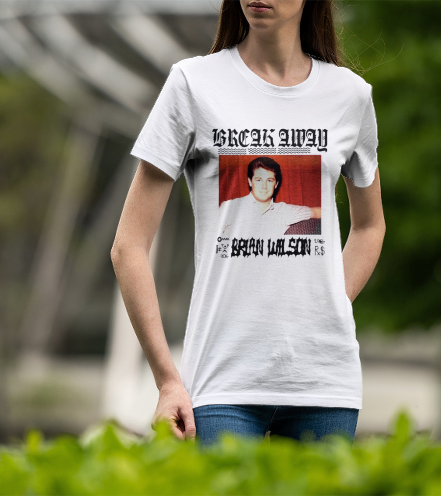 BREAK AWAY BRIAN WILSON Photo Portrait Striped T-Shirt