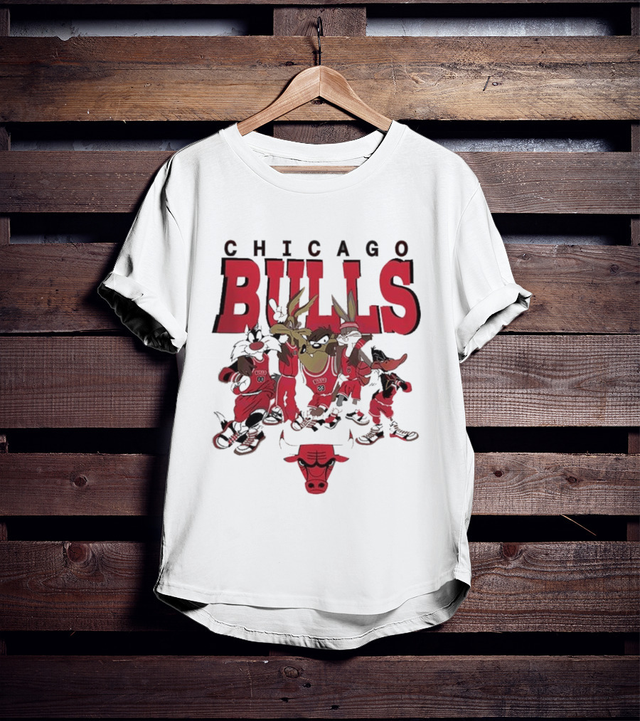 Chicago Bulls Looney Tunes NBA Basketball Characters Collab T-Shirt