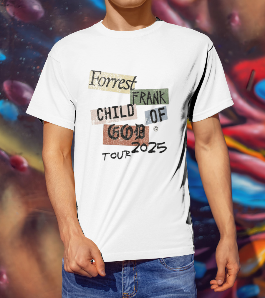 Forrest Frank Child Of God Tour 2025 Color Block Collage T-Shirt
