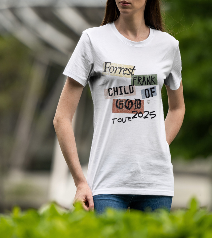Forrest Frank Child Of God Tour 2025 Color Block Collage T-Shirt