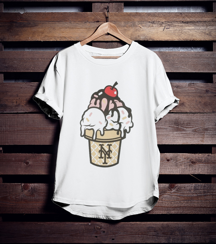 New York Mets Ice Cream Sundae Frozen Treats Cone T-Shirt