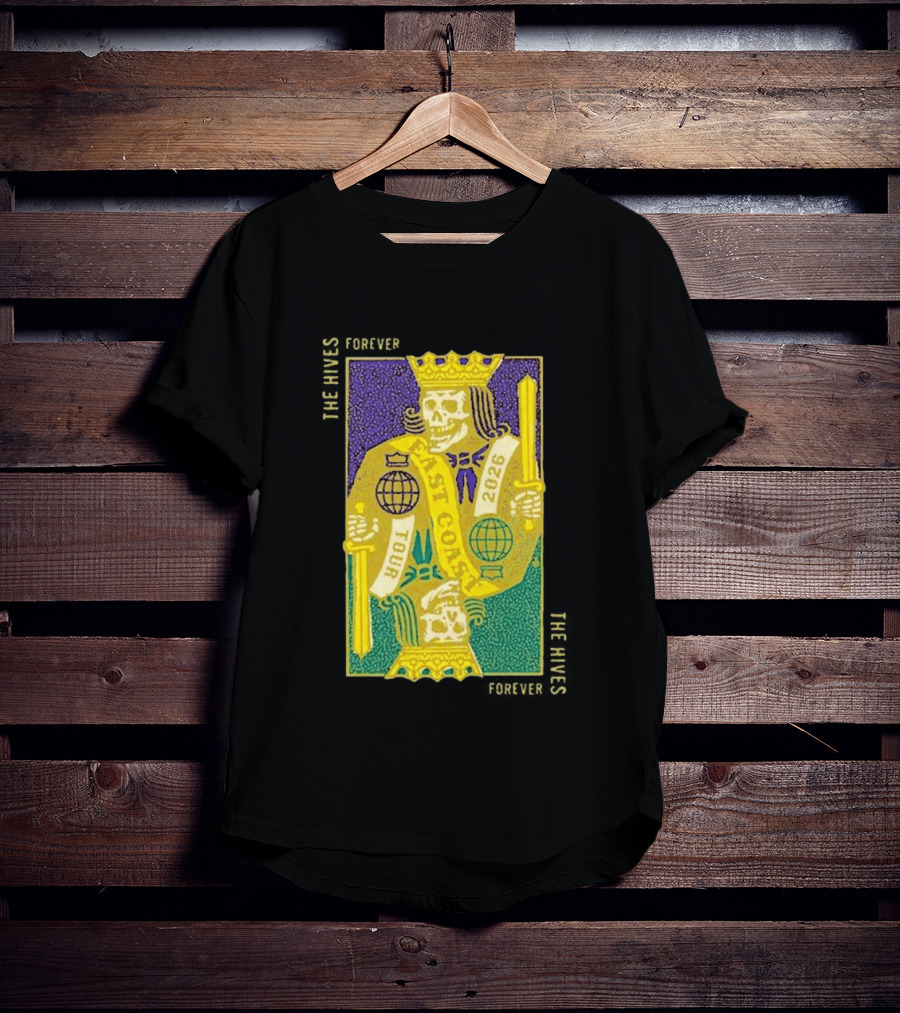 The Hives East Coast Tour 2026 Playing Cards Skeleton King T-Shirt